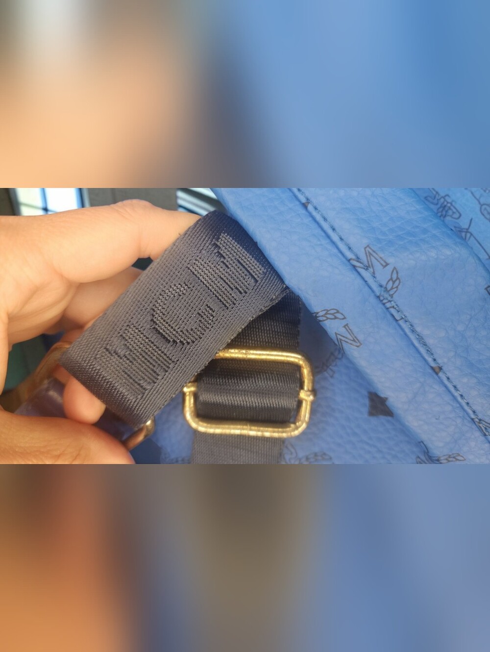 MCM Stark Studded Backpack In Vibrant Blue Visetos Coated Canvas - Picture 14 of 16